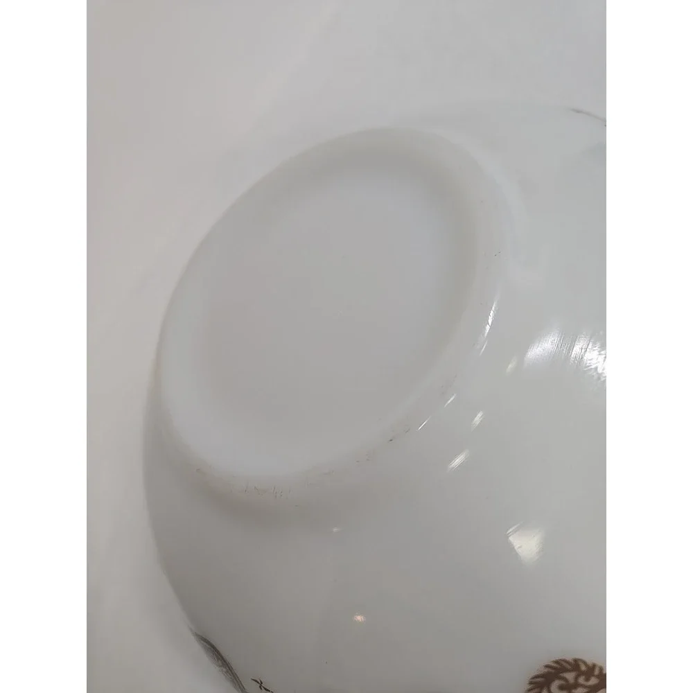 Vintage Pyrex Early American #443 Cinderella‎ Mixing Bowl 2.5 Qt White Brown